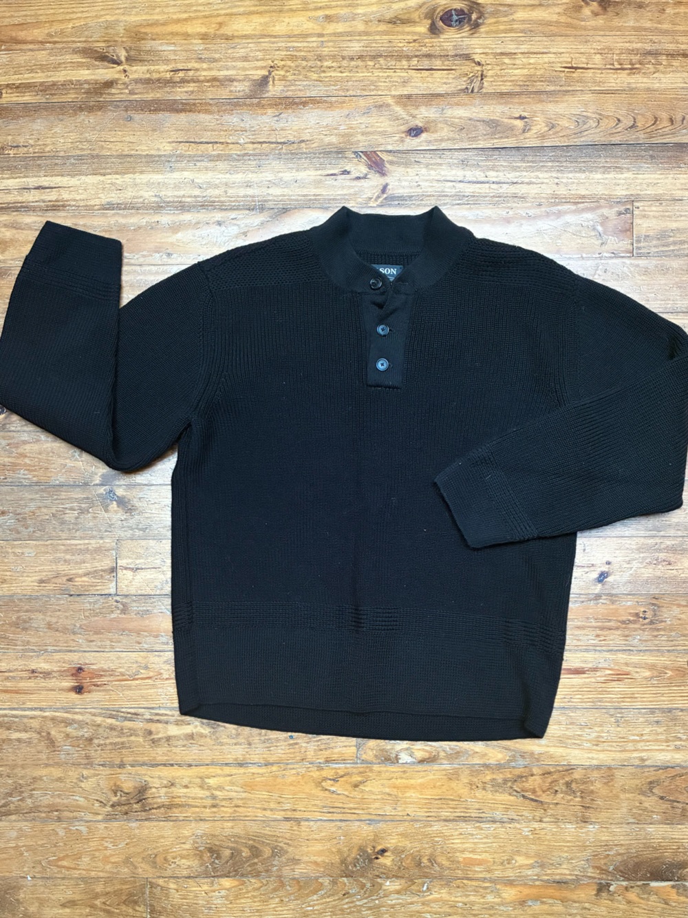 Filson Black 7GG Henley heavyweight wool Sweater